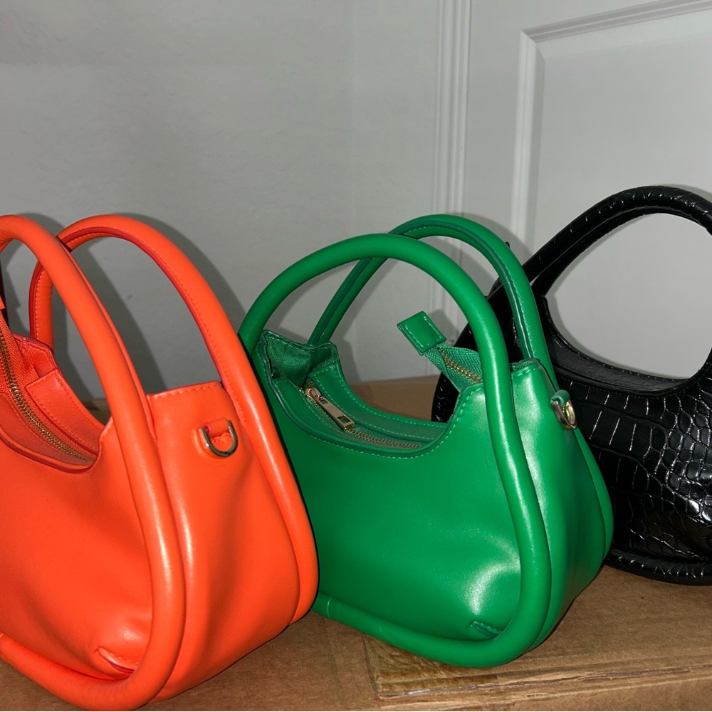 Women's orange, green, black Top-Handle Bag - Stylish Everyday Carry